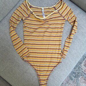 Free People Put a Stripe on It Bodysuit